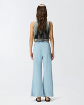 Trousers in linen blend with belt -  | Pinko