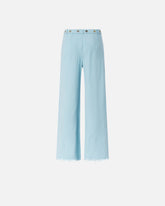 Trousers in linen blend with belt -  | Pinko