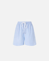 Striped cotton shorts with elasticated waist -  | Pinko