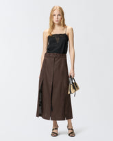 Midi dress with in linen with lace top -  | Pinko