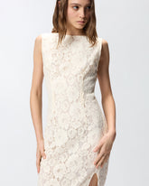 Floral lace dress with plunging rear neckline -  | Pinko