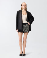 Mini skirt with embroidered jewel rose -  | Pinko