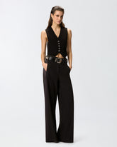 Vest with rose jewel buttons -  | Pinko