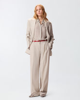 Flowing trousers with pressed pleat detail -  | Pinko