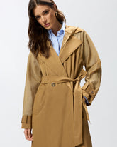 Trench coat with sheer inserts -  | Pinko
