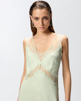 Midi slip dress with lace bands -  | Pinko