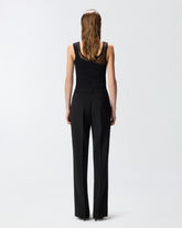 Trousers in canvas with pressed pleat detail -  | Pinko