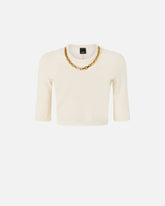Cropped sweater with chain -  | Pinko