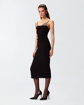 Slim-fit midi dress with jewel embroidery -  | Pinko