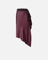 Asymmetric pencil skirt in satin -  | Pinko