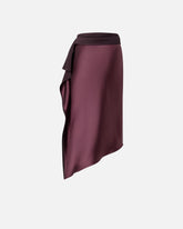 Asymmetric pencil skirt in satin -  | Pinko