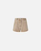 Brown denim shorts with studs -  | Pinko
