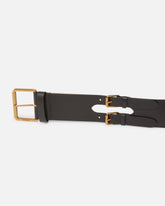 Smooth leather belt with straps, 6 cm -  | Pinko