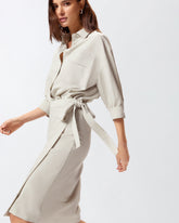 Midi dress with a shirt-style bodice -  | Pinko