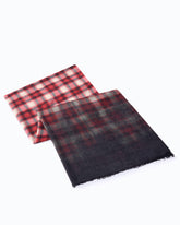 Jacquard stole with check print and PINKO lettering - Multicolor Red-Black | Pinko