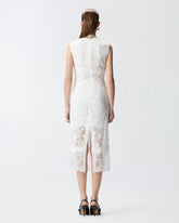 Sleeveless midi dress in lace -  | Pinko