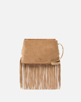 One, Two, Three Bag small crossbody bag in suede with fringes -  | Pinko