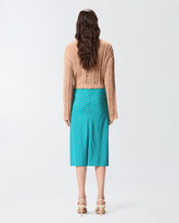 Midi skirt with striped pattern and sash -  | Pinko