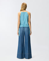 Striped top with thin shoulder straps and bows -  | Pinko