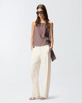 Striped top with thin shoulder straps and bows -  | Pinko