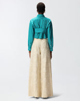 Striped cropped shirt with bow -  | Pinko