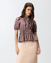 Striped cropped top with open back -  | Pinko