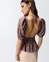 Striped cropped top with open back -  | Pinko