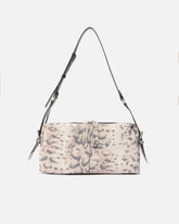 Keeper Bag medium shoulder bag in suede with python print -  | Pinko