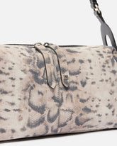 Keeper Bag medium shoulder bag in suede with python print -  | Pinko