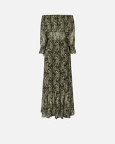 Langes, schulterfreies Kleid mit Kaschmir-Print -  | Pinko