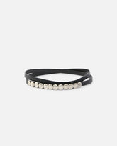 Double-wrap leather belt with studs, 1.5 cm -  | Pinko