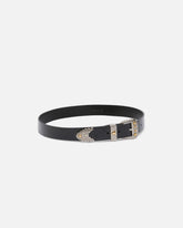 Shiny leather belt with metallic finishes, 3 cm -  | Pinko