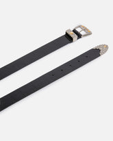 Shiny leather belt with metallic finishes, 3 cm -  | Pinko
