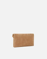 Small clutch bag in suede with studs and shoulder strap -  | Pinko