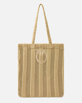 Mittlerer Shopper Easy Tote Bag aus Bast -  | Pinko