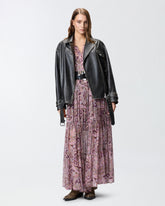 Langes Kleid mit Metallic-Kaschmir-Print -  | Pinko