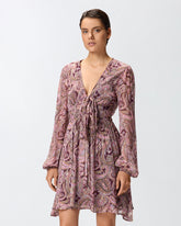 Mini dress with metallic cashmere print -  | Pinko