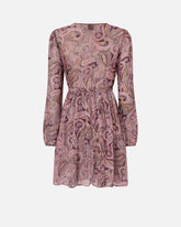 Mini dress with metallic cashmere print -  | Pinko