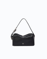 Mittlere Bauletto-Umhängetasche aus New Biker Leder - Schwarz | Pinko