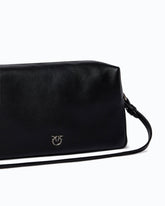 Mittlere Bauletto-Umhängetasche aus New Biker Leder - Schwarz | Pinko