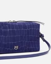 Medium crossbody bowler bag in crocodile-print leather -  | Pinko