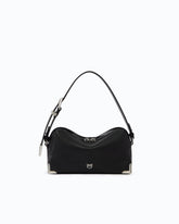 Medium crossbody Boston bag in full-grain leather - Black | Pinko