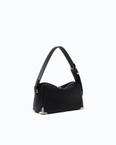 Medium crossbody Boston bag in full-grain leather - Black | Pinko