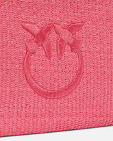Raffia clutch with Love Birds logo -  | Pinko