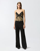 Top mit Kaschmir-Print und Spitze -  | Pinko