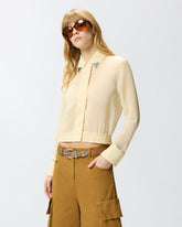 Semi-sheer shirt with metallic details -  | Pinko