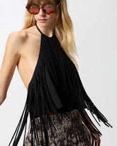 Halterneck top with fringes -  | Pinko