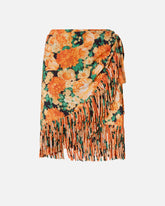 Short skirt with fringing and Botanic Garden print -  | Pinko