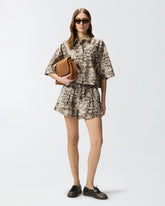 Cropped printed shirt with metallic details -  | Pinko
