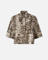 Cropped printed shirt with metallic details -  | Pinko